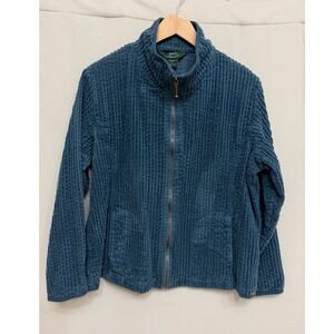 Woolrich Womens XL Corduroy Jacket Dark Bluebell Full Zip Blue Y2K
